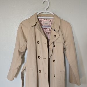 Loft | NWT Tan Floral Lined Belted Trench Coat Size XSP